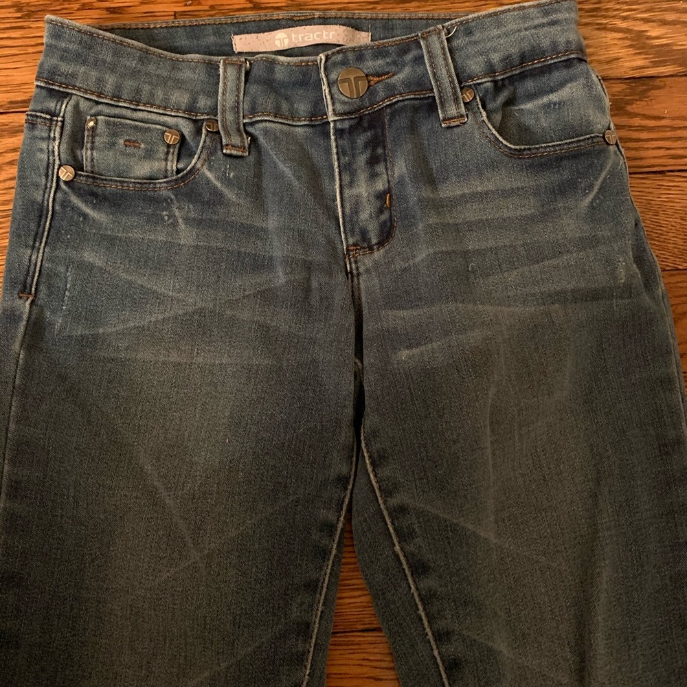 Girls Tractr Mid-Rise Light Wash Skinny Jean